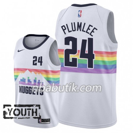 NBA Børn Trøje Denver Nuggets Mason Plumlee 24 2018-19 Nike City Edition Hvid Swingman NBA Børn Trøje Denver Nuggets Mason Plumlee 24 2018-19 Nike City Edition Hvid Swingman